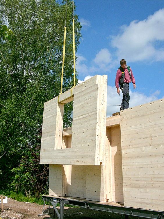 Bau aus Holzelementen