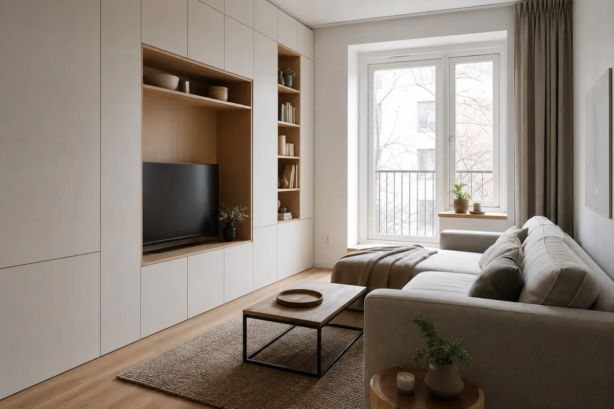 Petit salon d’appartement optimisé