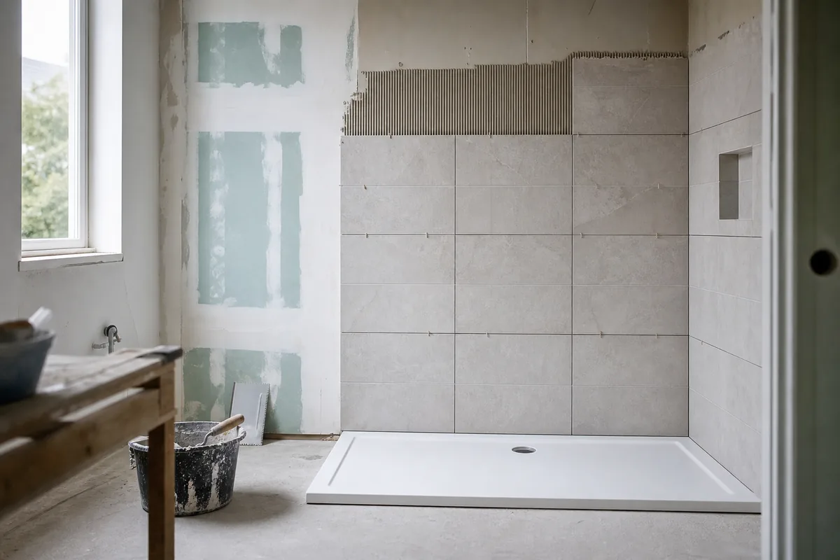 Salle de bain en cours de rénovation