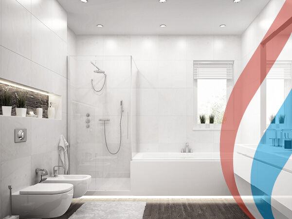 Salle de bain, Sanitaires & Plomberie par Interchauffage à Ellange, réalisation 1